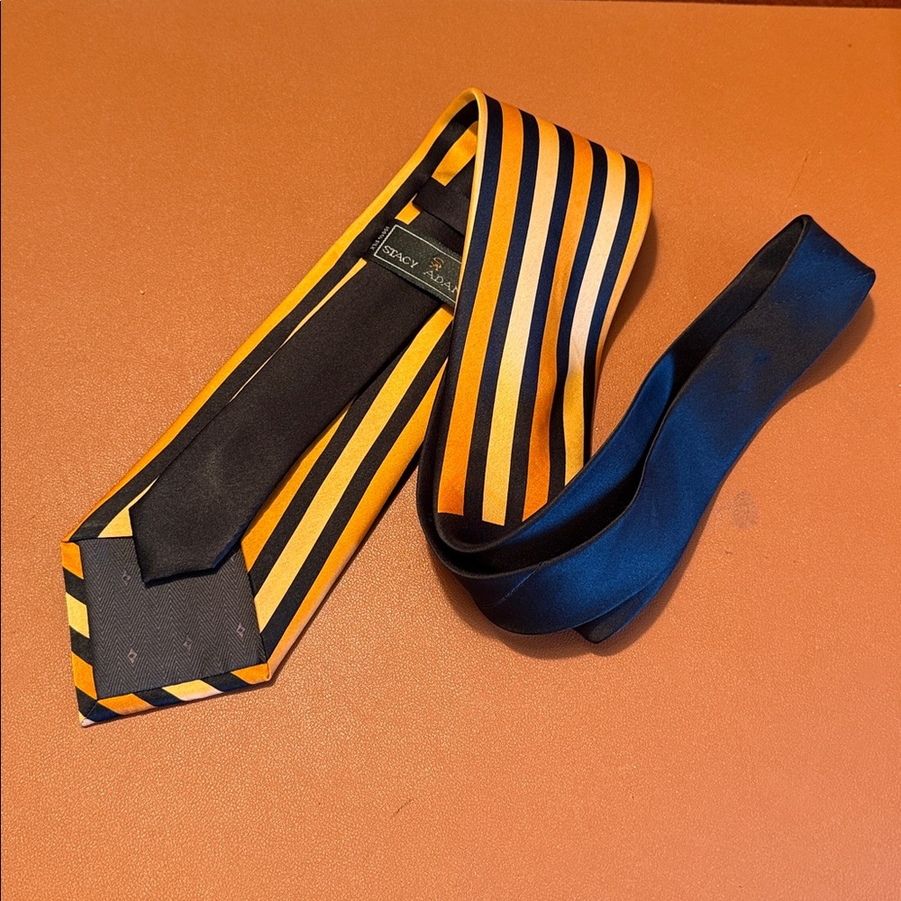 Stacy Adams Orange and Black Silk Tie - Picture 4 of 11